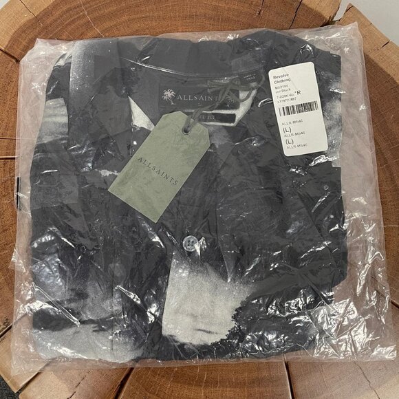 NWT - Allsaints Night Sky SS Shirt in Black, Relaxed Fit, Large - Picture 11 of 14